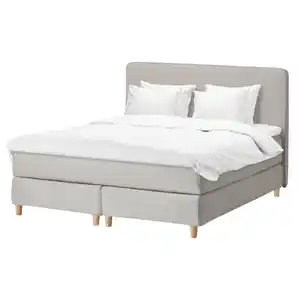 DUNVIK Boxspringbett, Vatneström fest/Tistedal Gunnared beige 180x200 cm