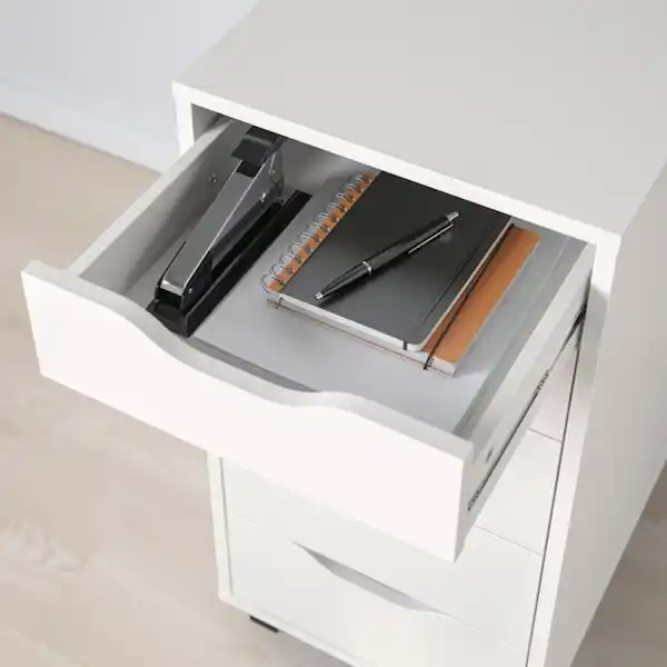 Bild 2 von ALEX Schubladenelement auf Rollen, weiß/schwarz 36x76 cm