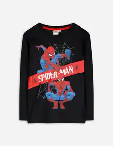 Kinder Langarmshirt - Spiderman - schwarz