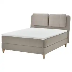 LILLFJÄLLET Boxspringbett, Valevåg mittelfest/Tuddal Tibbleby beige 160x200 cm