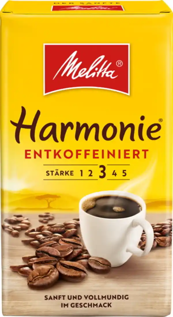 Bild 1 von Melitta Kaffee Harmonie entkoffeiniert gemahlen 500G