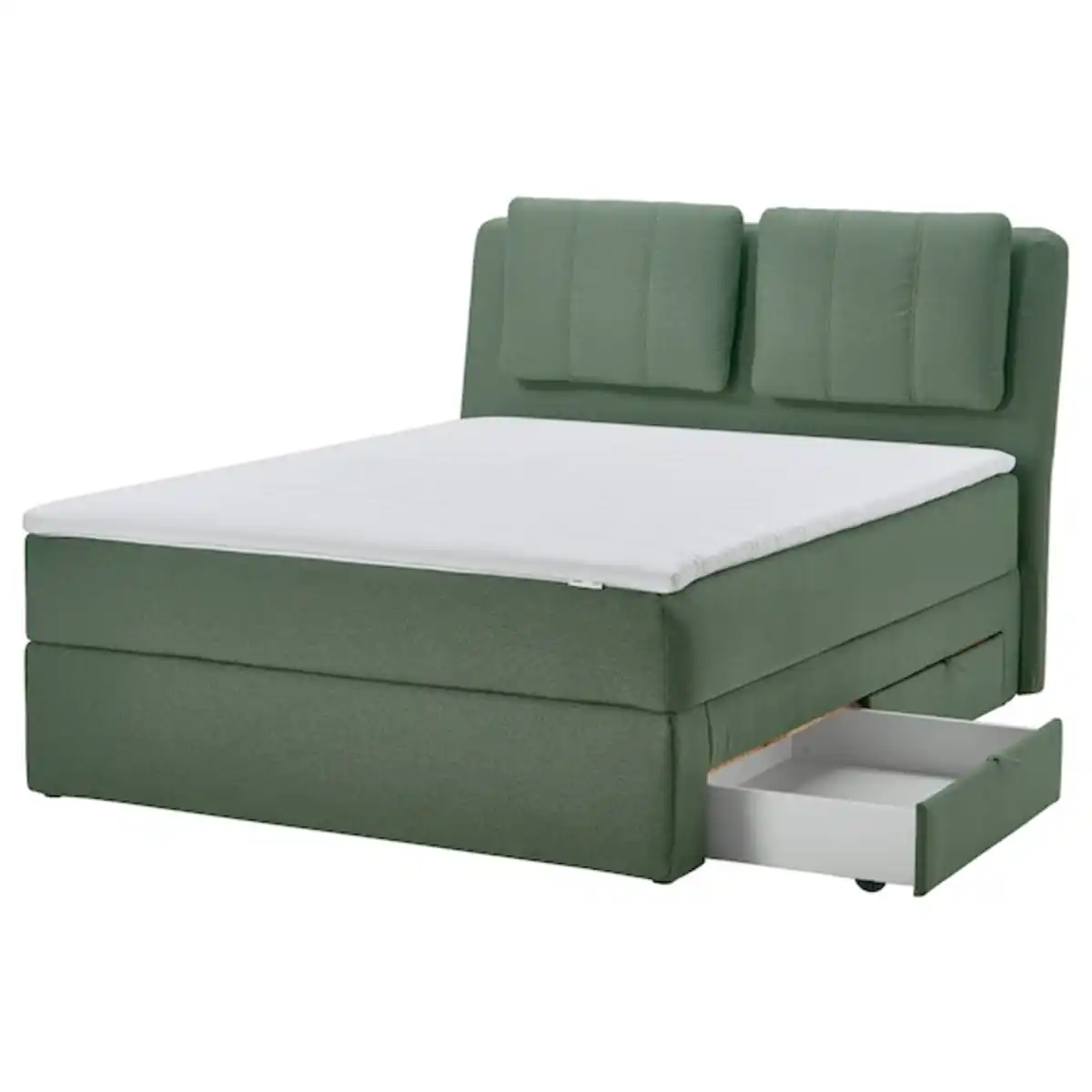 Bild 1 von LILLFJÄLLET Boxspringbett mit Bettkasten, Valevåg fest/Tuddal Tibbleby grün 160x200 cm