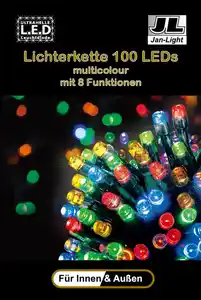 Lichterkette 100LED mc 8 Funk IP44 NT