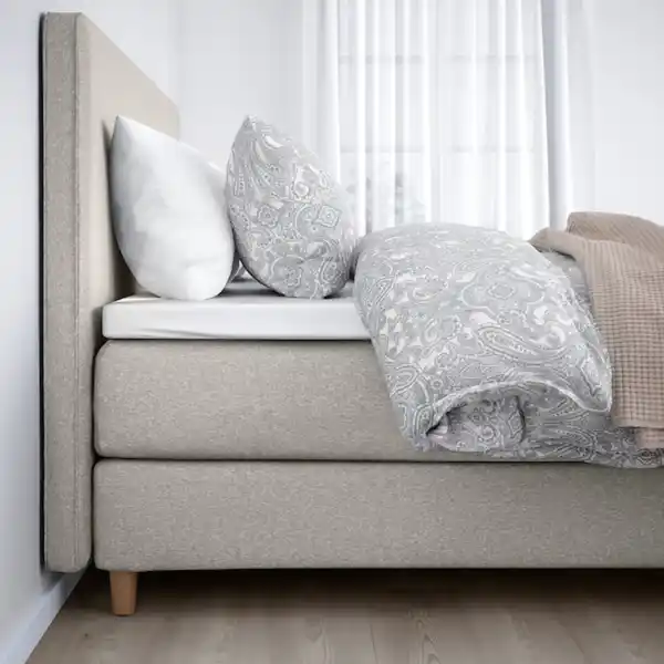 Bild 4 von DUNVIK Boxspringbett, Vatneström fest/Tistedal Gunnared beige 140x200 cm