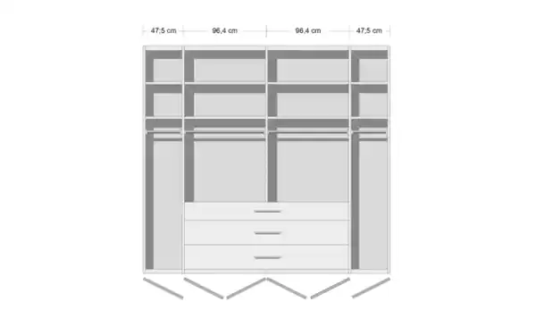 Bild 1 von MCA furniture - Kleiderschrank Castello, champagner, 300 x 236 cm, inkl. 3 extrabreite Schubkästen