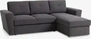 Schlafsofa Chaiselongue VEJLBY Stoff dunkelgrau