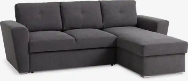 Bild 1 von Schlafsofa Chaiselongue VEJLBY Stoff dunkelgrau