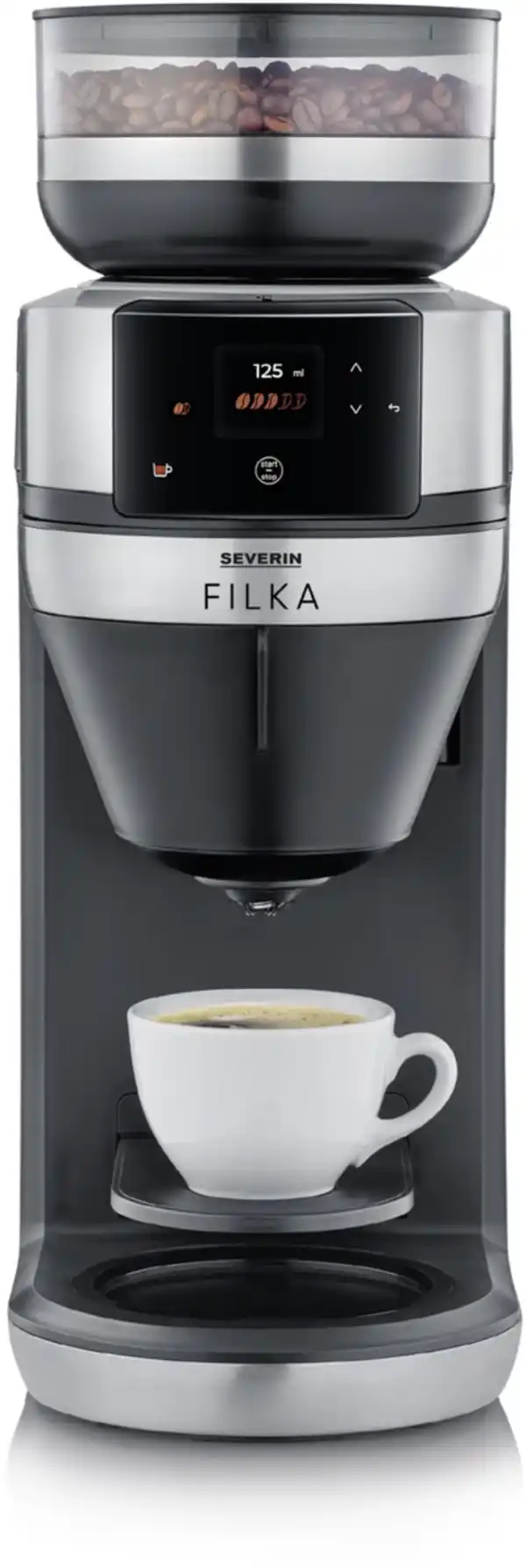 Bild 1 von KA 4852 FILKA 2.0 Kaffeeautomat mit integrierter Kaffeemühle schwarz/edelstahl