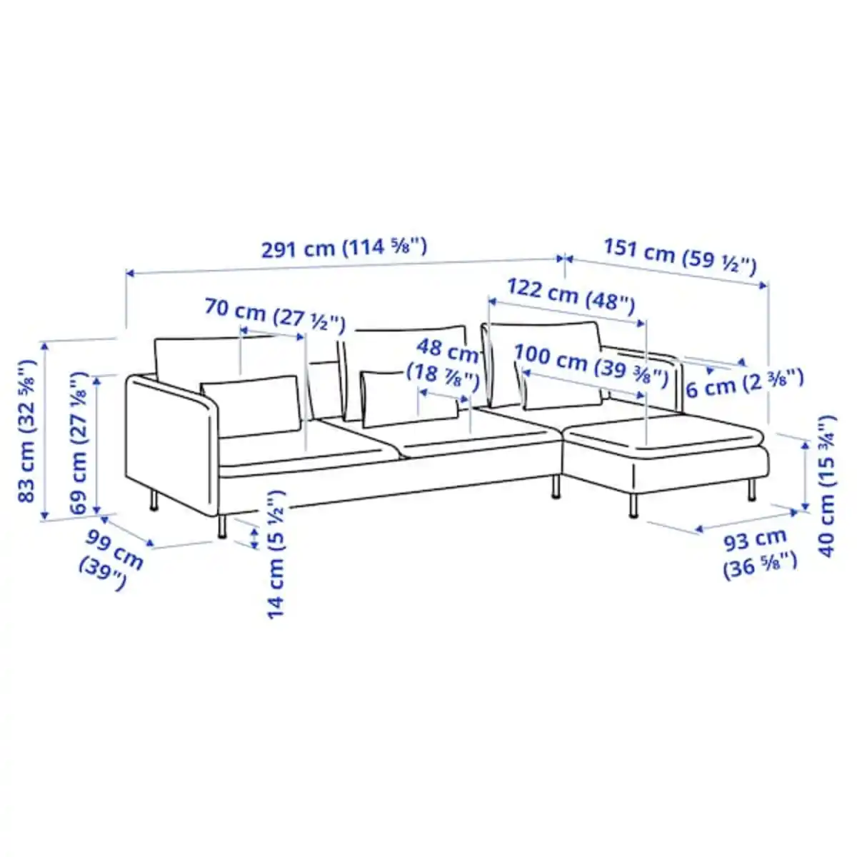 Bild 2 von SÖDERHAMN 4er-Sofa mit Récamiere