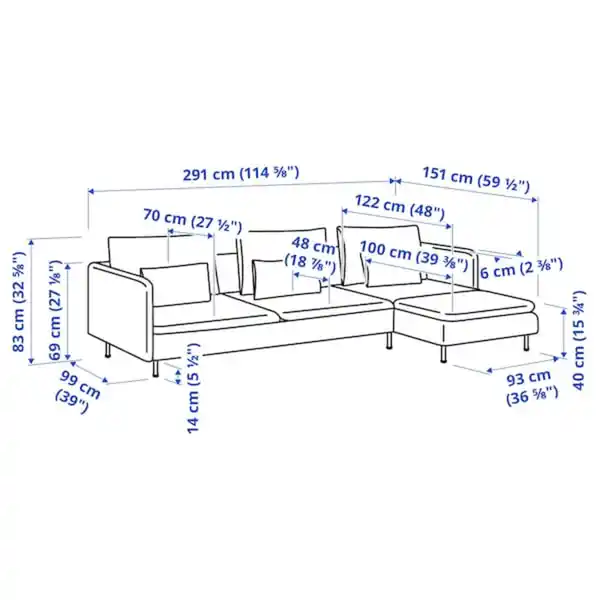 Bild 2 von SÖDERHAMN 4er-Sofa mit Récamiere