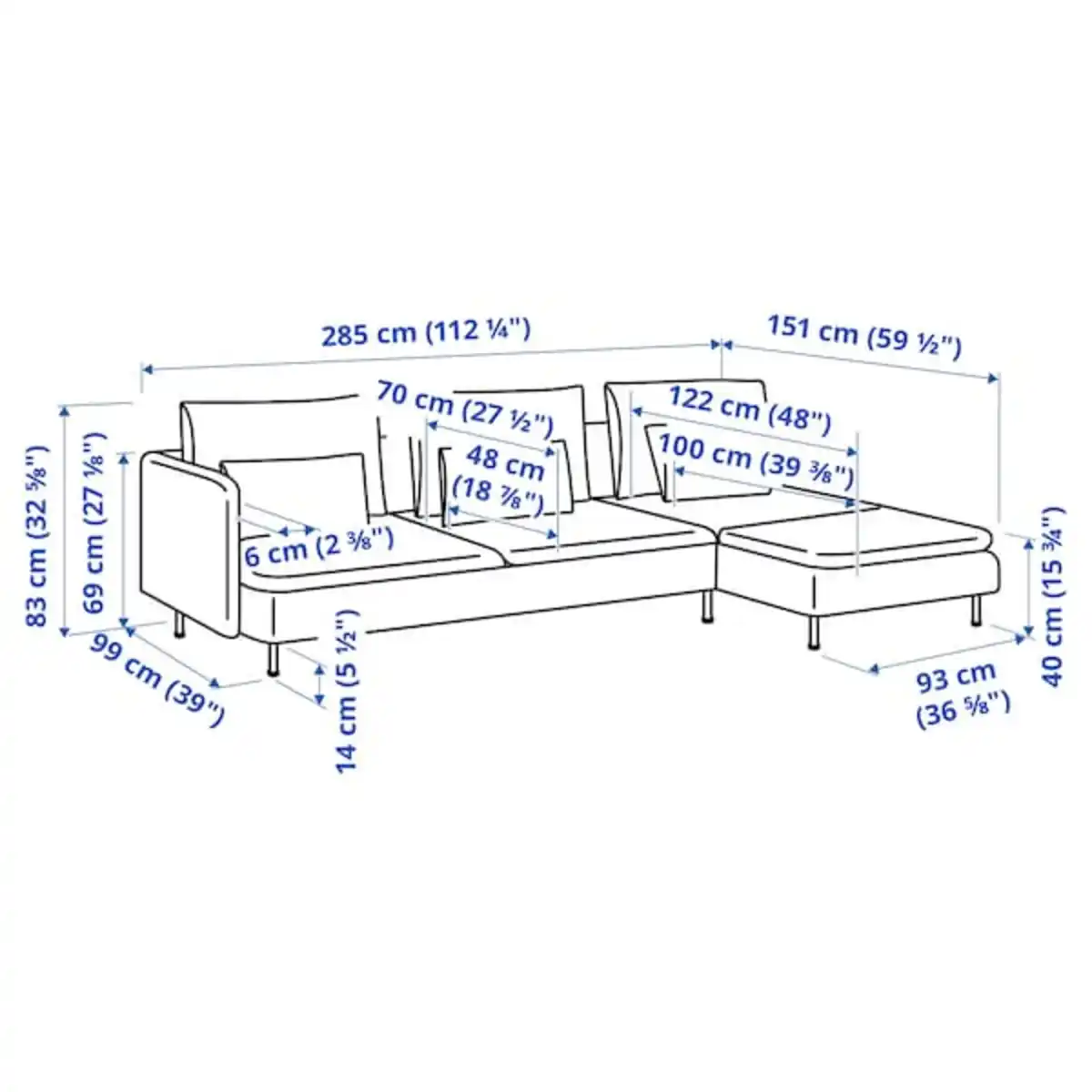 Bild 4 von SÖDERHAMN 4er-Sofa mit Récamiere
