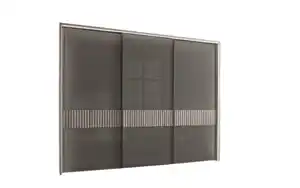 Wiemann - Schwebetürenschrank Ventura, Nordic Eiche Nachbildung/ Glas havanna, 300 cm