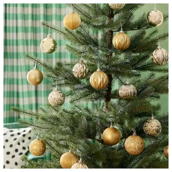 Bild 2 von VINTERFINT Baumschmuck im Beutel, 20er-Set, Kugel goldfarben 7 cm