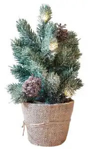 Kunstbaum im Topf 30cm 5 LED ww 3xAA NE