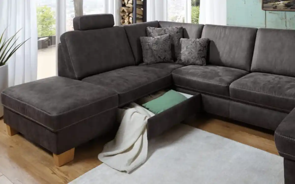 Bild 2 von Zehdenick - Wohnlandschaft ZE-EM15049, grau, 1,5-Sitzer links, inkl. Funktionen