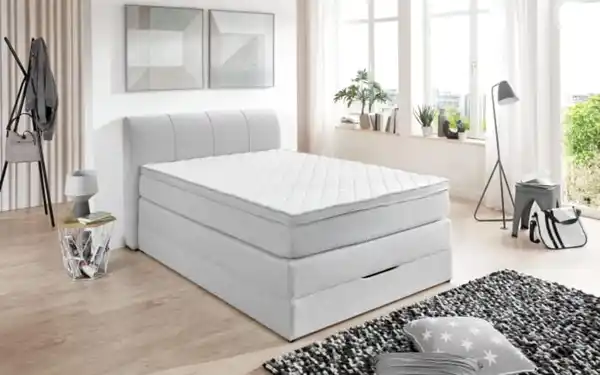 Bild 1 von Boxspringbett BX1440 Modesto, grau, 100 x 200 cm