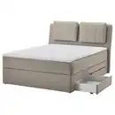 Bild 1 von LILLFJÄLLET Boxspringbett mit Bettkasten, Valevåg mittelfest/Tuddal Tibbleby beige 160x200 cm
