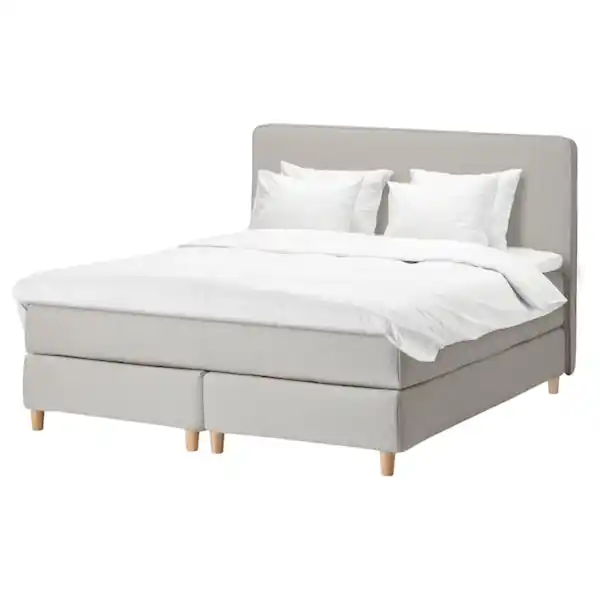 Bild 1 von DUNVIK Boxspringbett, Vågstranda fest/mittelfest/Tuddal Gunnared beige 160x200 cm