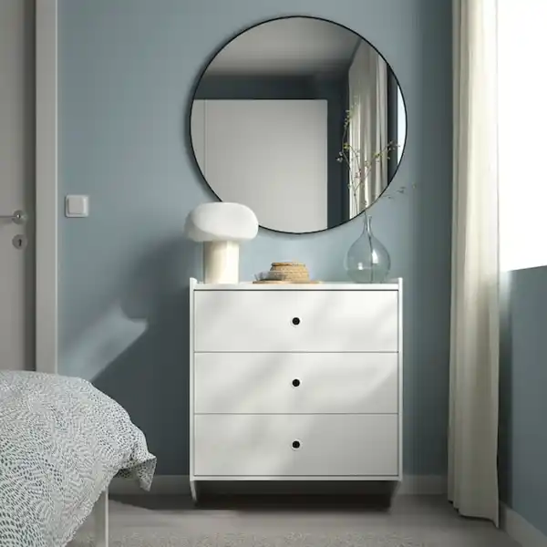 Bild 3 von RACKNÄS Kommode mit 3 Schubladen, weiß/zur Wandmontage 69x78 cm