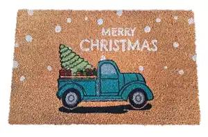 Fußmatte Kokos Christmas Truck 40x60cm türkis