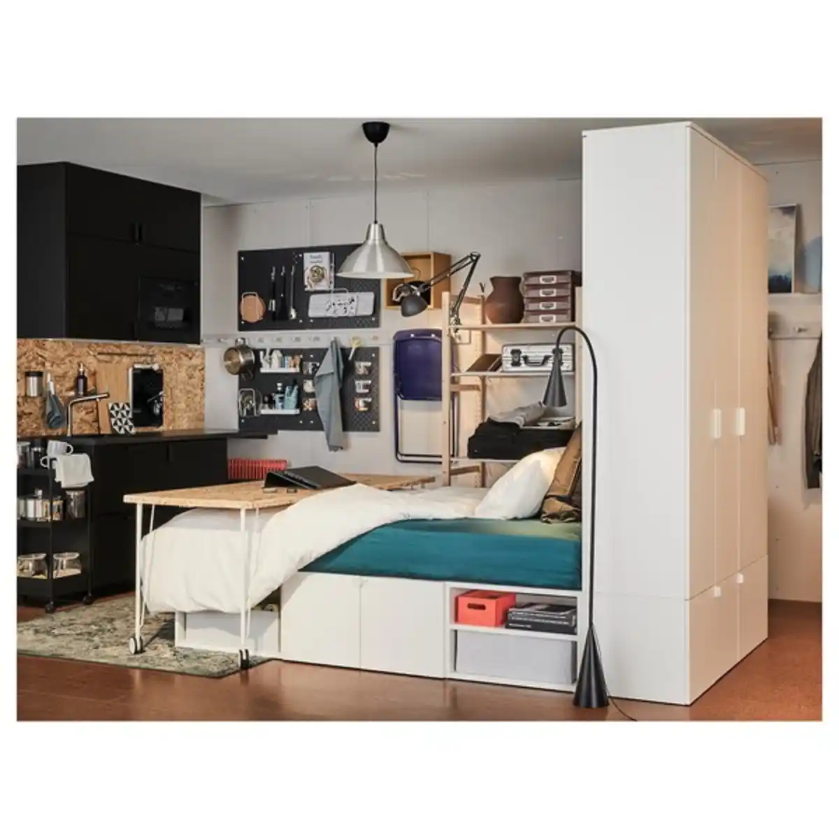 Bild 3 von PLATSA Bettgestell mit 10 Türen, weiß 143x244x223 cm