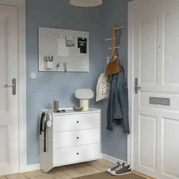 Bild 2 von RACKNÄS Kommode mit 3 Schubladen, weiß/zur Wandmontage 69x78 cm