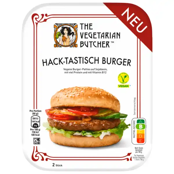 Bild 1 von The Vegetarian Butcher Hack-Tastisch Burger auf Sojabasis vegan 160g