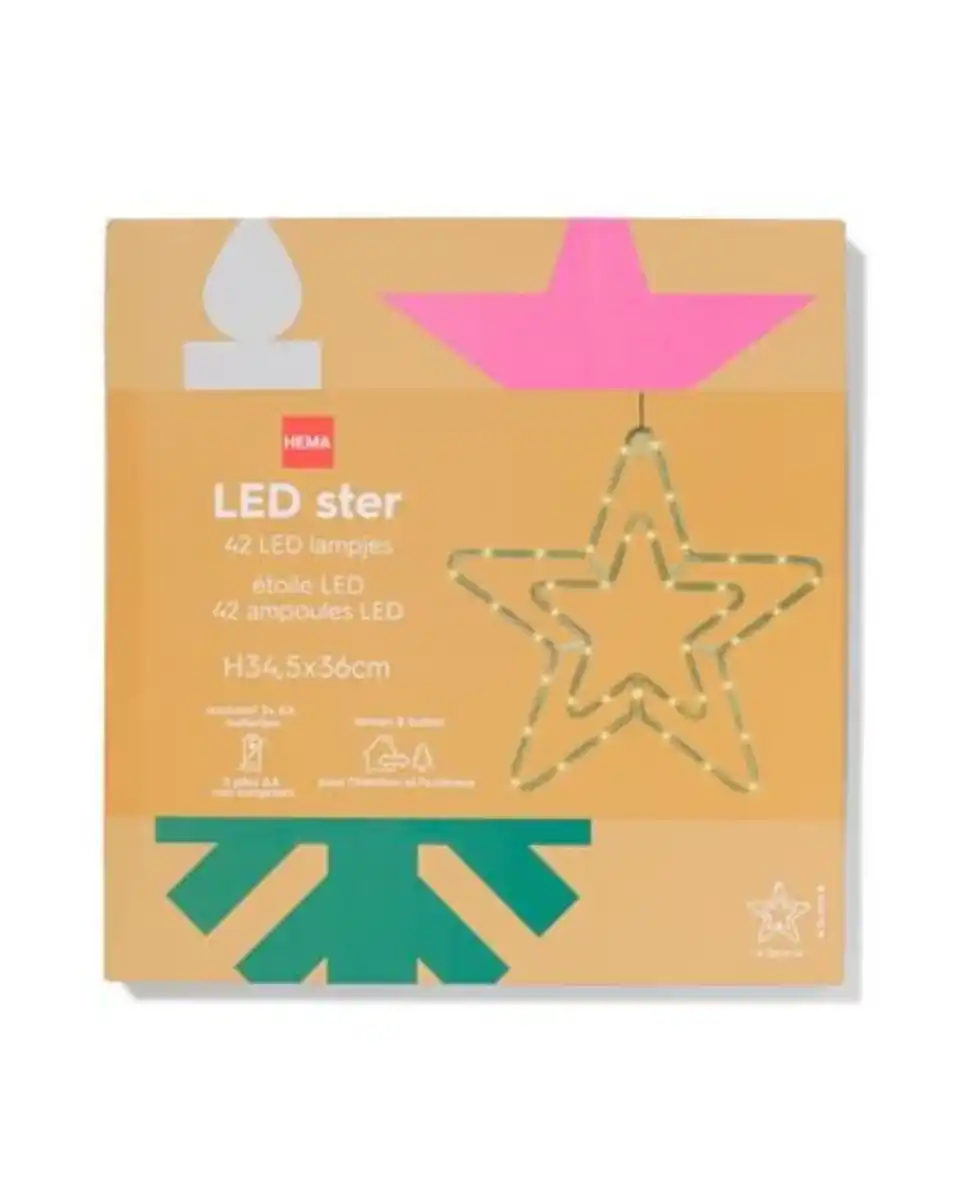 Bild 3 von Weihnachtsstern, 34,5 × 36 cm, mit 42 LED-Leuchten