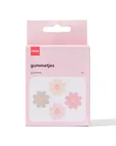 4er-Pack Radiergummis, Blumen, Ø 4 cm