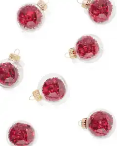 9er-Pack Weihnachtsbaumkugeln, Glas, Ø 4 cm, rot