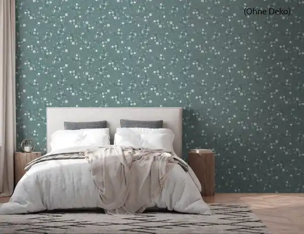 Bild 3 von Vliestapete Blumenmuster Grün