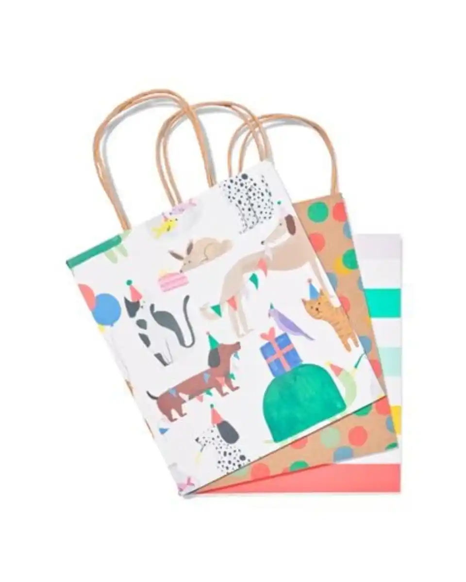 Bild 3 von 3er-Pack Geschenktaschen, M, Papier, 21 x 18 x 8 cm