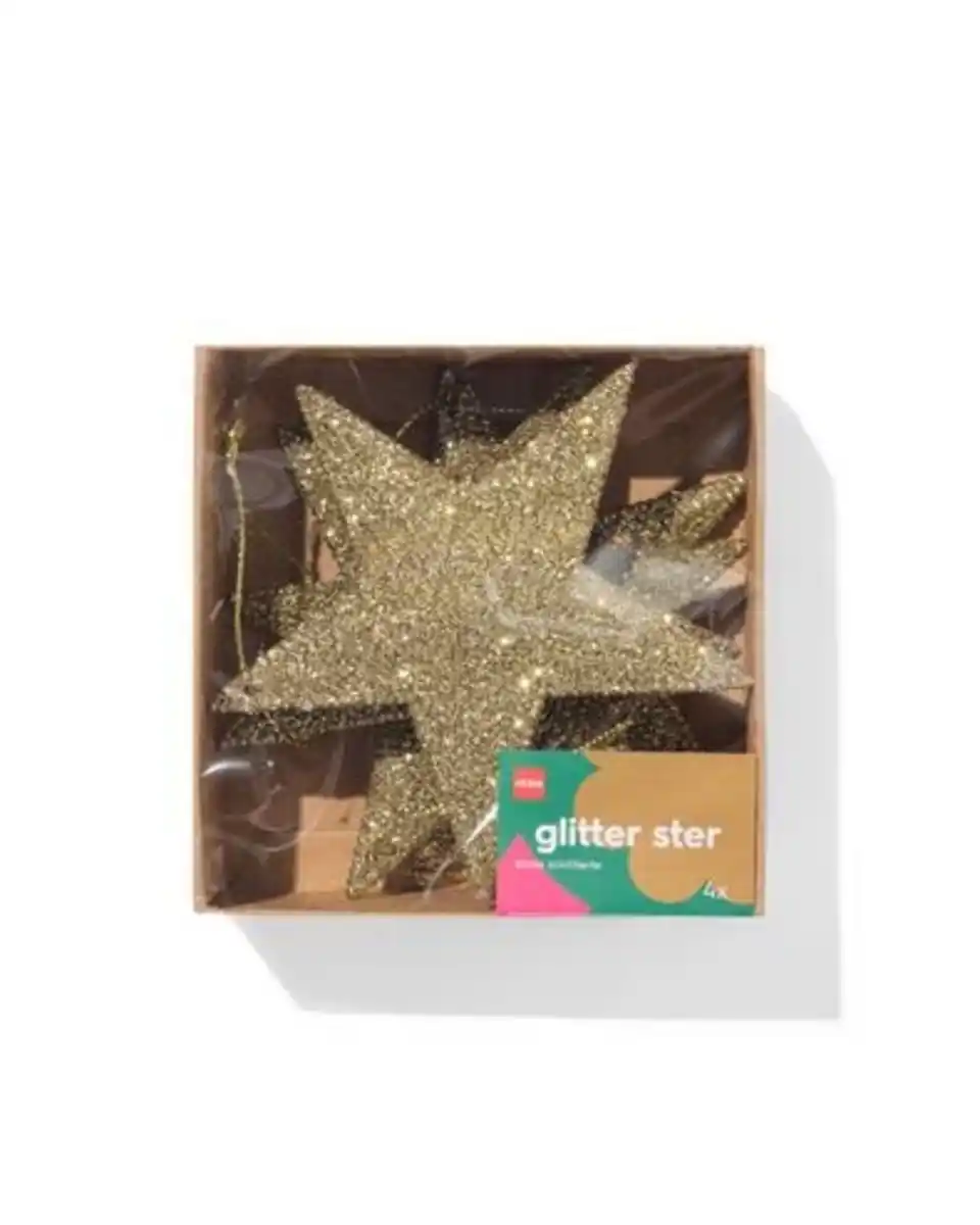 Bild 3 von Glitzerstern Gold - 4 Stück