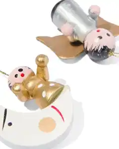 20er-Pack Holz-Baumschmuck, golden