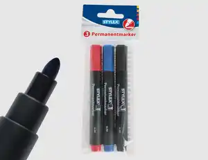 Permanent-Marker schwarz, blau, rot