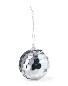 Pailletten-Weihnachtskugel Silber