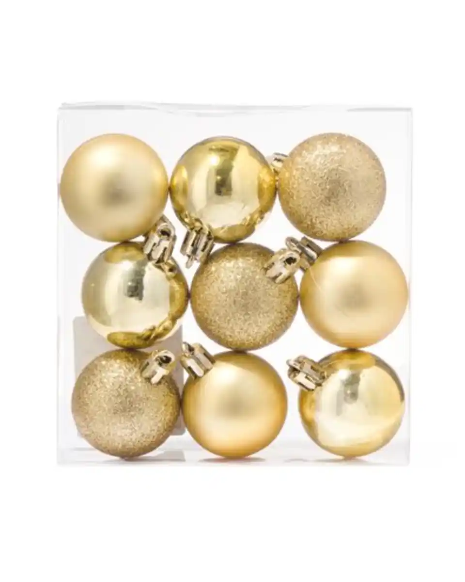 Bild 3 von 9er-Pack Weihnachtsbaumkugeln, Ø 3.5 cm, Kunststoff