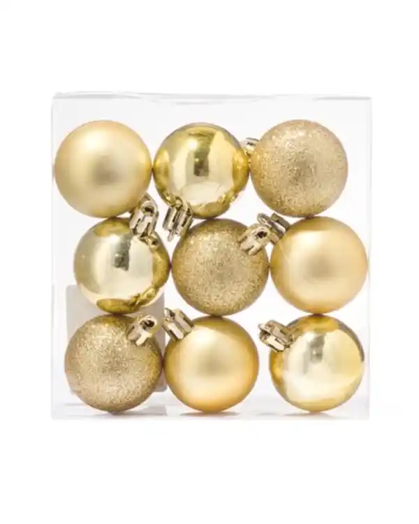 Bild 3 von 9er-Pack Weihnachtsbaumkugeln, Ø 3.5 cm, Kunststoff