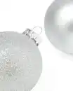 Bild 2 von 6er-Pack Weihnachtsbaumkugeln, Glas, silbern, Ø 7 cm