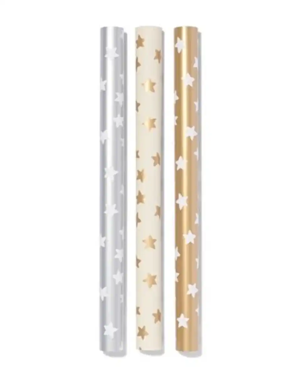 Bild 1 von Geschenkpapier 50 × 200 cm, Sterne, 3 Stück