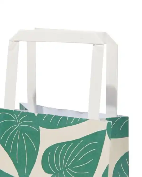 Bild 3 von 6er-Pack Geschenktaschen, Papier, 13 x 13 x 7 cm, Blätter