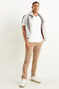 C&A Chino-Slim Fit-Flex, Grau, Größe: W38 L30