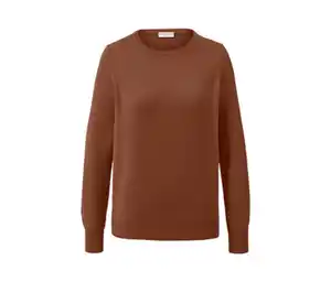 Merino-Feinstrickpullover, cognac