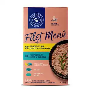 Pets Deli 2 x Katzennassfutter Filet Menü Multipack Hühnerfilet & Thunfischfilet, 6er Pack