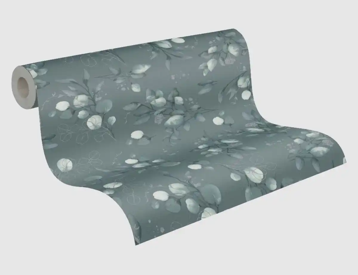 Bild 2 von Vliestapete Blumenmuster Grün