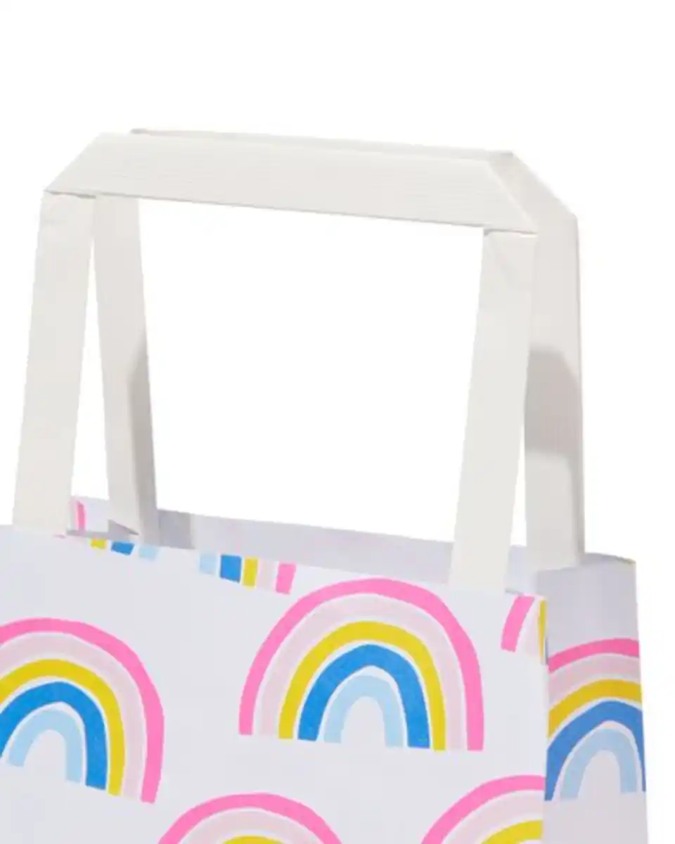 Bild 3 von 6er-Pack Geschenktaschen, Papier, 13 x 13 x 7 cm, Regenbogen