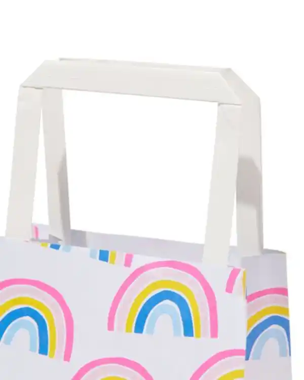 Bild 3 von 6er-Pack Geschenktaschen, Papier, 13 x 13 x 7 cm, Regenbogen