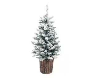 Evergreen LED-Weihnachtsbaum mit geflochtenem Übertopf, ca. 90 cm