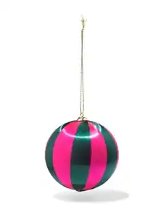 Weihnachtskugel Satin gestreift