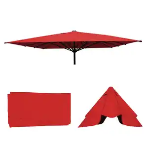 Ersatz-Bezug für Gastronomie Sonnenschirm MCW-D20, Sonnenschirmbezug Ersatzbezug, 5x5m (Ø7,2m) Polyester ~ rot